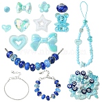 DIY Brass European Style Bracelets Making Kits, Including Resin European Beads and Acrylic Beads, Mixed Color, 170x3mm(DIY-YW0012-55)