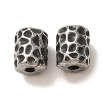304 Stainless Steel Beads, Hammered Column, Antique Silver, 8x6.5mm, Hole: 2mm(SA-CBA9DCB-18AS)