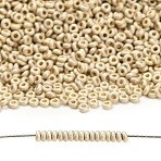 TOHO 11/0 Demi Round Beads, Japanese Seed Beads, (PF558F) PermaFinish Silver Metallic Matte, 11/0, 2.2x0.9mm, Hole: 0.8mm, about 1733pcs/10g(X-SEED-DR11-PF558F)
