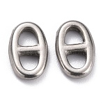 Non-Tarnish 304 Stainless Steel Connector Charms, Navy Mesh Charms, Marine Mesh Charms, Oval, Stainless Steel Color, 10x6.5x1.8mm(X-STAS-H140-01B-P)