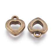 CCB Plastic Heart Pendants, Antique Bronze, 18x15x4mm, Hole: 2.5mm(CCB-J027-73AB)