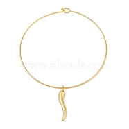 Pepper Brass Necklace, Lead Free & Cadmium Free, Real 18K Gold Plated, Real 18K Gold Plated, 8.66 inch(22cm)(BJEW-Q350-06G)