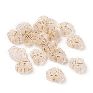 Plating Acrylic Beads, Golden Metal Enlaced, Frosted, Leaf, Moccasin, 10.5x13x4.5mm, Hole: 1.8mm, about 1180pcs/500g(OACR-C013-42)