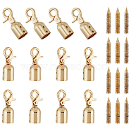 WADORN 12 Sets Zinc Alloy Lobster Claw Clasps, with Cord Ends and Screw, for Purse Bag Making, Light Gold, 48x21x16.5mm, Hole: 2mm, Inner Diameter: 15mm, Screw: 15x2.5mm, 3pcs/set(FIND-WR0007-01)