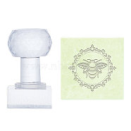Plastic Stamps, DIY Soap Molds Supplies, Square, Rose Pattern, 34x34x18mm(DIY-WH0350-021)