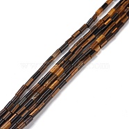 Natural Tiger Eye Beads Strands, Column, 4x2.5mm, Hole: 1mm, about 87pcs/strand, 14.88~15.12 inch(37.8~38.4cm)(G-M389-19)