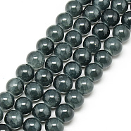 Baking Painted Crackle Glass Beads Strands, Round, Dark Slate Gray, 6mm, Hole: 1.3~1.6mm, about 133pcs/strand, 31.4 inch(X-DGLA-Q023-6mm-YS35)