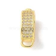 Brass Micro Pave Cubic Zirconia Pendant Bails, Oval, Real 18K Gold Plated, 17x5x9.5mm, Hole: 3x2mm(KK-P292-02G)