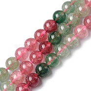 Natural Strawberry Quartz Beads Strands, Round, 8mm, Hole: 0.9mm, about 48~49pcs/strand, 15.28~15.59 inch(38.8~39.6cm)(G-C029-03)