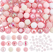 Elite 16 Style Mixed Style Acrylic Beads Sets, Round & Flower & Butterfly, Mixed Color, 12~43mm(OACR-PH0004-08)