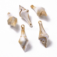 Acrylic Pendants, Imitation Gemstone Style, Conch, BurlyWood, 44x17x17mm, Hole: 2.8mm, about 138pcs/500g(OACR-C011-34)