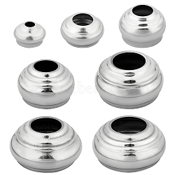 7Pcs 7 Style 201 Stainless Steel Spheres Pedestals Flagpole Base, for Outdoor Garden Display Holder, Stainless Steel Color, 42~88x18.5~41mm, 1pc/style(AJEW-GA0003-67)