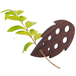 Wood Grass Scraper, Leaf, Leaf, 119x76.5x4mm, Hole: 2~15mm(AJEW-WH0518-68B)