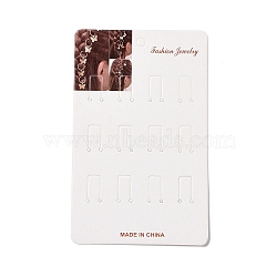 Rectangle Hair Clips Display Cards, Girl Pattern, White, 14.25x8.9x0.05cm, Hole: 2mm(CDIS-P007-P01)