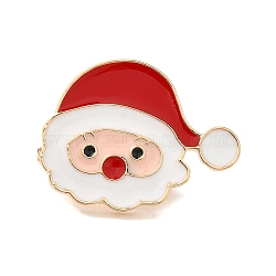 Christmas Series Golden Aolly Brooches, Enamel Pins, Snowman, 19x26x2mm(JEWB-U004-02A)