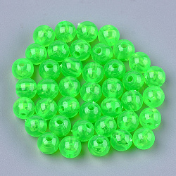 Transparent Plastic Beads, Round, Lime, 6x5.5mm, Hole: 1.8mm, about 5000pcs/500g(KY-T005-6mm-636)