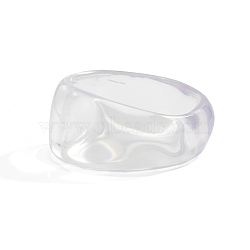 Acrylic Bangles, Wide Bangles for Women, Nuggets, Clear, 24~35mm, Inner Diameter: 2.72 inch(6.9cm)(BJEW-H600-53B)