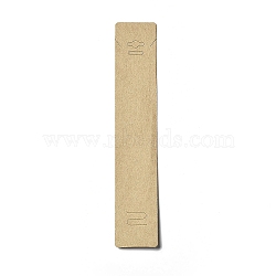 Paper Jewelry Display Cards, for Necklaces Storage, Rectangle, Tan, 19x3.5x0.03~0.05cm, Hole: 13x6mm and 12.5x3mm(CDIS-M006-06A)