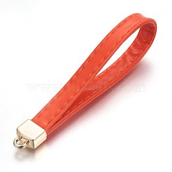 Multifunction PU Leather Mobile Straps, with Plastic Findings, Orange Red, 107~109x9.5~10mm(MOBA-F006-A03)