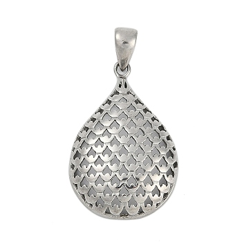 304 Stainless Steel Pendants, Hollow Teardrop Charm, Stainless Steel Color, 45x29.5x6.5mm, Hole: 8.5x5mm