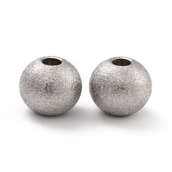 201 Stainless Steel Beads, Round, Stainless Steel Color, 10x8.5mm, Hole: 3mm