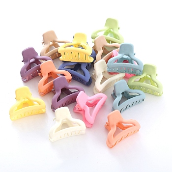 Plastic Claw Hair Clips, with Iron Findings, for Girls, Mixed Color, 25mm