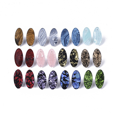 Stainless Steel Color Mixed Color Cellulose Acetate Stud Earring Findings