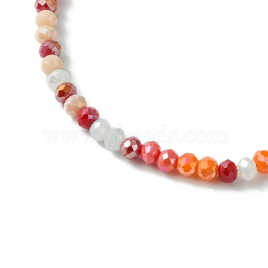 Faceted Rondelle Glass Beaded Necklace for Women(NJEW-M208-01G)-4