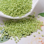 MIYUKI Delica Beads, Cylinder, Japanese Seed Beads, 11/0, (DB0169) Opaque Chartreuse AB, 1.3x1.6mm, Hole: 0.8mm, about 2000pcs/10g(X-SEED-J020-DB0169)