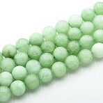 Natural Quartz Beads Strands, Dyed, Round, Imitation Myanmar Jade/Burmese Jade, Honeydew, 10~10.5mm, Hole: 1~1.2mm, about 37~38pcs/strand, 14.76~15.16 inch(37.5~38.5cm)(G-N355-10mm-49)