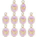 10Pcs Brass Micro Pave Clear Cubic Zirconia Pendants, with Enamel and Jump Rings, Polygon with Butterfly, Real 18K Gold Plated, 18x12x2.5mm, Hole: 3.5mm(ZIRC-BC0015-13)