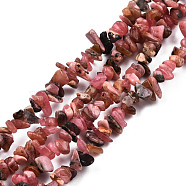 Natural Rhodochrosite Beads Strands, Chip, 3~11x3~5x1~4mm, Hole: 1mm, about 380~400pcs/strand, 33 inch(G-S315-03)
