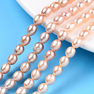 Natural Cultured Freshwater Pearl Beads Strands, Rice, Wheat, 6~7.5x5~5.8mm, Hole: 0.7~0.8mm, about 48pcs/strand, 13.5 inch(34~35cm)(PEAR-N012-05S)