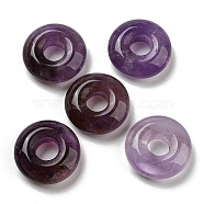 Natural Amethyst Pendants, Donut/Pi Disc Charms, 18~18.5x6mm, Hole: 5.5~6mm(G-C066-01E)