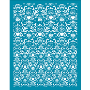 Silk Screen Printing Stencil, for Painting on Wood, DIY Decoration T-Shirt Fabric, Skull Pattern, 12.7x10cm(DIY-WH0341-324)