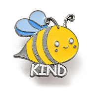 Enamel Pins, Gunmetal Alloy Badge for Women, Bees, 31.5x29.5x2mm(JEWB-Q035-04F)