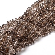 Natural Smoky Quartz Chip Beads Strands, 4~14x4~12mm, Hole: 1mm, about 15.3 inch~16.1 inch(G-E271-117)