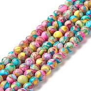 Assembled Natural & Dyed Magnesite Beads Strands, Round, Colorful, 6~6.5mm, Hole: 0.5~1mm, about 63~64pcs/strand, 14.84~15.16 inch(37.7~38.5cm)(G-L575-02L-A)