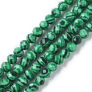 Synthetic Malachite Beads Strands, Faceted, Round, 2mm, Hole: 0.7mm, about 204pcs/strand, 15.16 inch(38.5cm)(G-F747-G01-01)