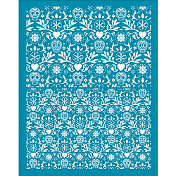 Silk Screen Printing Stencil, for Painting on Wood, DIY Decoration T-Shirt Fabric, Skull Pattern, 12.7x10cm(DIY-WH0341-324)