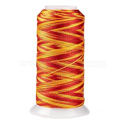 Segment Dyed Round Polyester Sewing Thread, for Hand & Machine Sewing, Tassel Embroidery, Orange, 12-Ply, 0.8mm, about 300m/roll(OCOR-Z001-B-22)