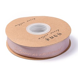Polyester Grosgrain Ribbon, Edge Golden Hot Stamping, Word Pattern, for Crafts Gift Wrapping, DIY Bows Bouquet Decoration, Rosy Brown, 1 inch(25mm), about 25yards/roll(22.86m/roll)(OCOR-O010-A06)