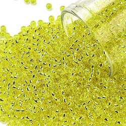 TOHO 11/0 Round Beads, Japanese Seed Beads, (32) Silver Lined Lemon, 11/0, 2.2mm, Hole: 0.8mm, about 1110pcs/10g(X-SEED-TR11-0032)