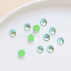 Translucent Resin Cabochons, Water Ripple Half Round/Dome, Lawn Green, 6x3mm(BAPE-PW0002-12C)