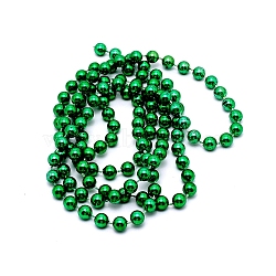 ABS Plated Beads Strands, Round, Green, 6.5mm, Hole: 1mm, about 120pcs/strand, 32.68 inch(83cm)(KY-WH0028-21E)