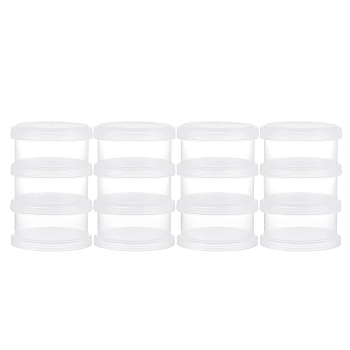 Transparent Plastic Bead Containers, 3 Layer Joint Stackable Storage Boxes, Clear, 10.1x6.9cm, Single: 3.6x6.9cm, 3pcs/set