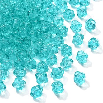 Transparent Acrylic Beads, Lantern, Turquoise, 8.5x10x9.5mm, Hole: 1.5mm, about 1290pcs/500g