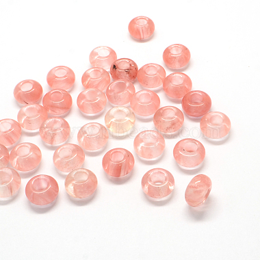 13mm Rondelle Cherry Quartz Glass European Beads