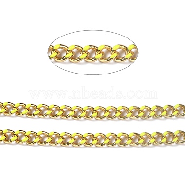 Golden Brass Enamel Curb Chain(CHC-H103-07G-G)-2