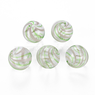 Transparent Handmade Blown Glass Globe Beads(GLAA-T012-36)-2